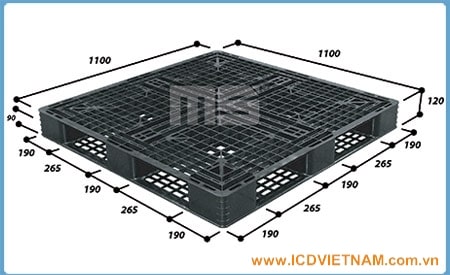 Pallet nhựa kê kho loại ONEWAY