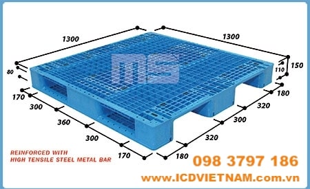 Pallet nhựa kê kho loại  METAL REINFORCED 
