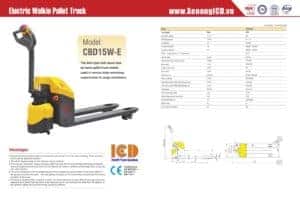 Xe nang tay dien - Electric Pallet Truck model CBD15W-E