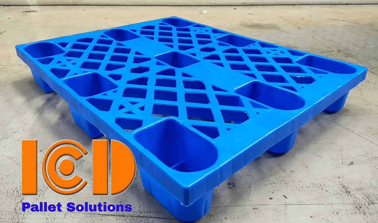 Pallet nhựa cốc ICD KT 1000x800x140mm xanh dương