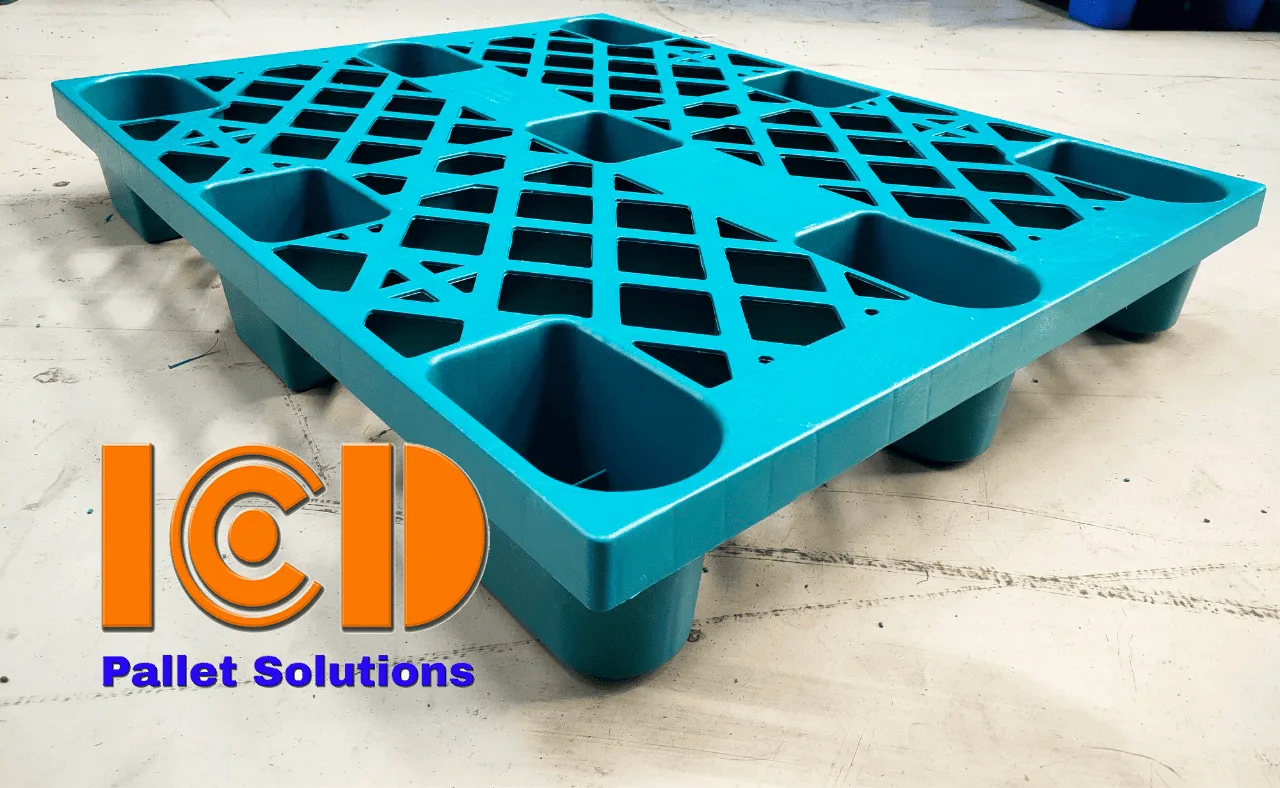 Pallet nhựa cốc ICD KT 1000x800x140mm xanh lá