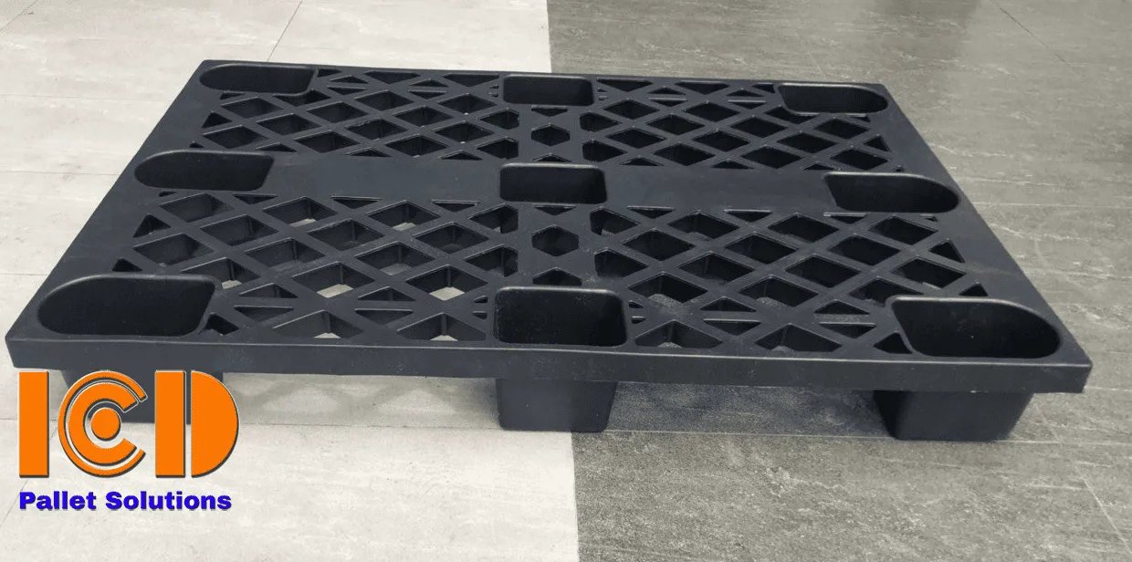 Pallet nhựa cốc ICD KT 800x1200x140mm đen