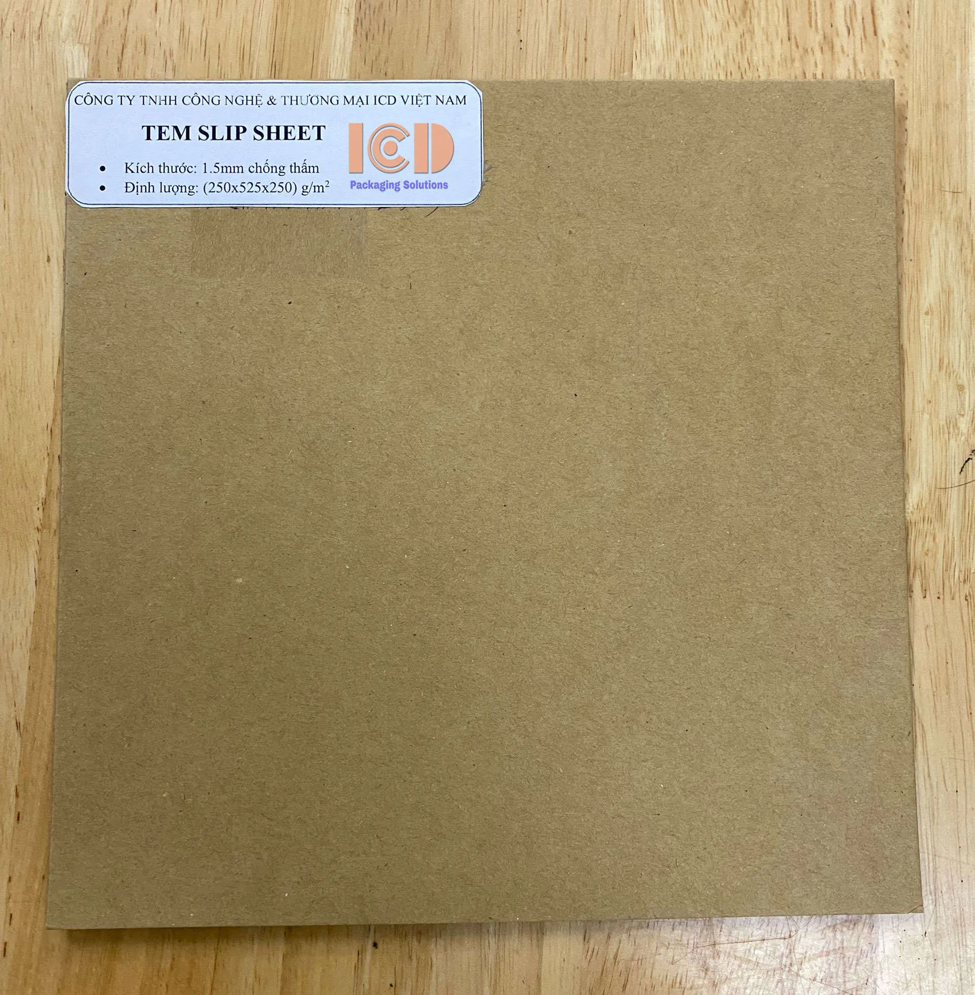 Mẫu slip sheet ICD Việt Nam KT1.5mm chống thấm