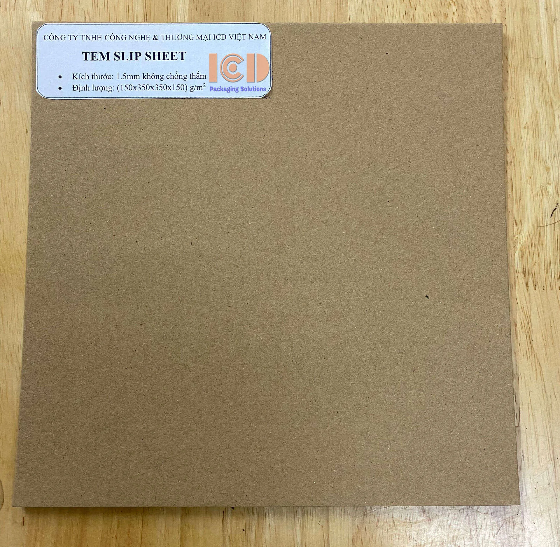 Mẫu slip sheet ICD - KT1.5mm không chống thấm