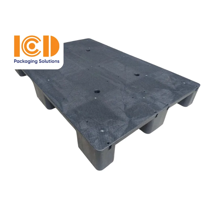 Pallet 9 chân gù mặt bít ICD KT1200x800x140mm màu đen