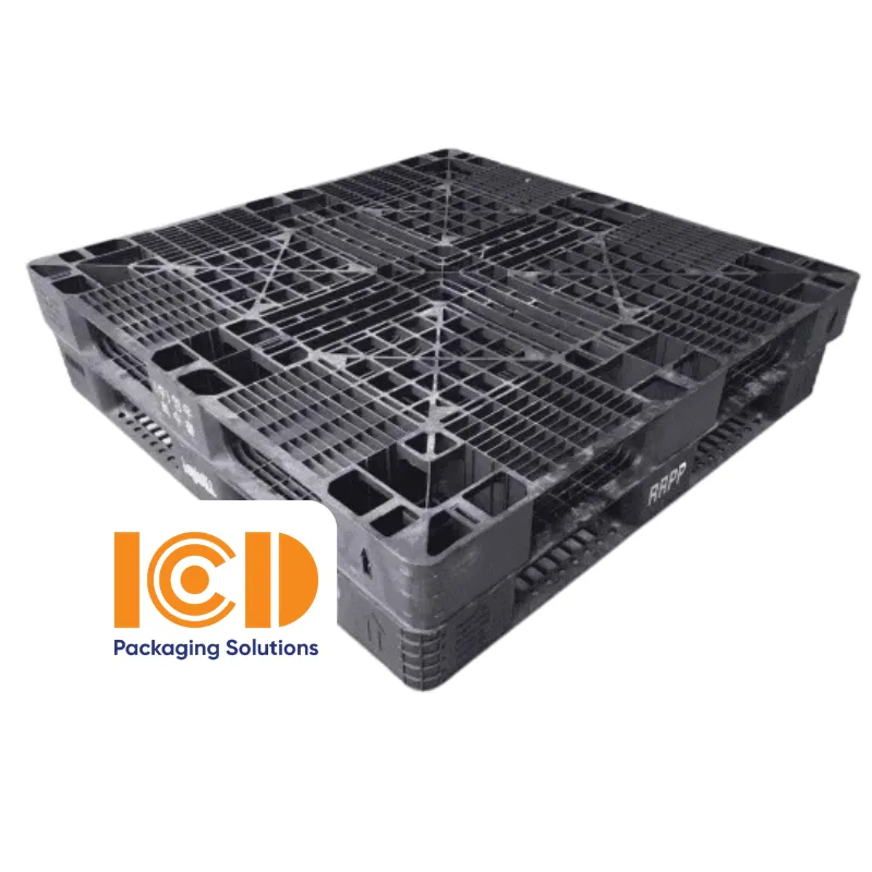 Pallet nhựa 1200x1000x120mm cũ, màu đen giá rẻ