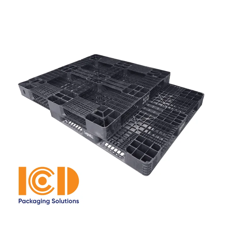 Pallet nhựa cũ ICD KT1100x1100x120mm đen giá rẻ