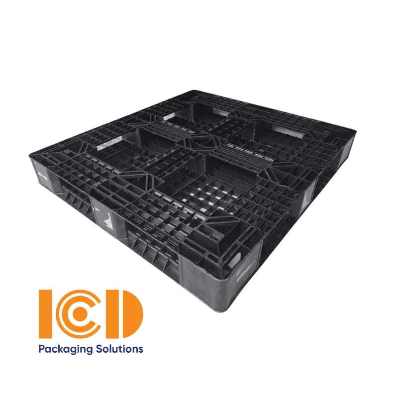 Pallet nhựa cũ ICD KT1200x1100x150mm đen giá rẻ