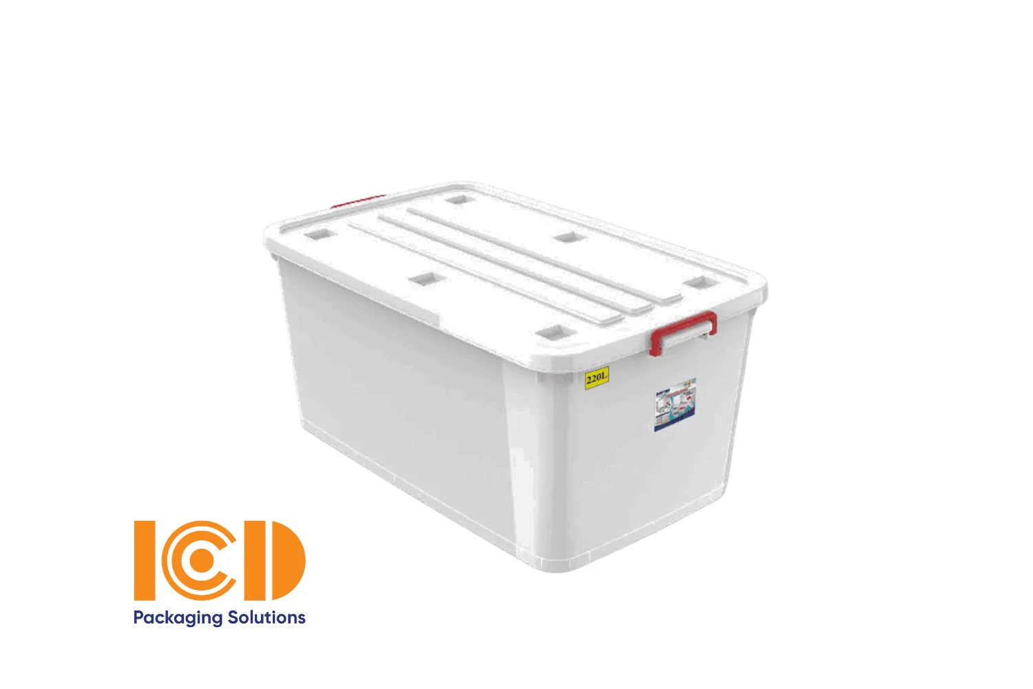 Thùng nhựa có nắp 55L vuông - No.748