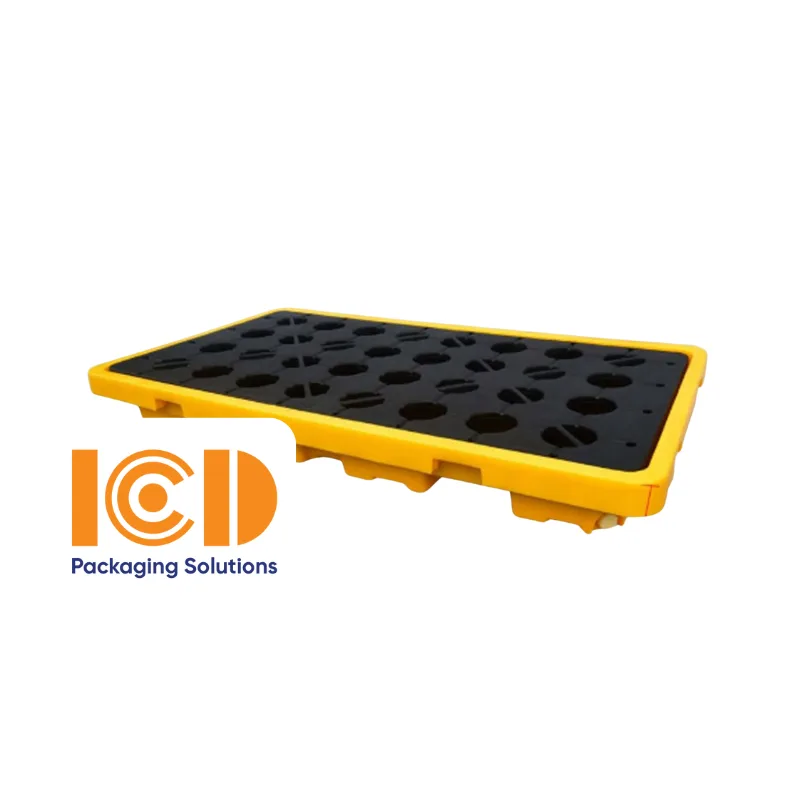 Pallet nhựa chống tràn 2 phuy 1300x660x150 mm